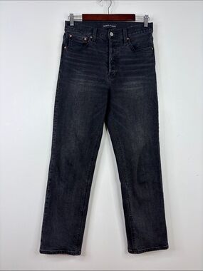 Denim Forum Jeans Womens 28 x 28 Arlo High Rise Straight Black Retro Aritzia
